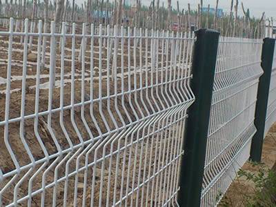 Several 3D security fences with two curves.
