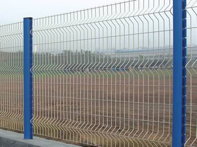 Several 3D security fences with three curves.