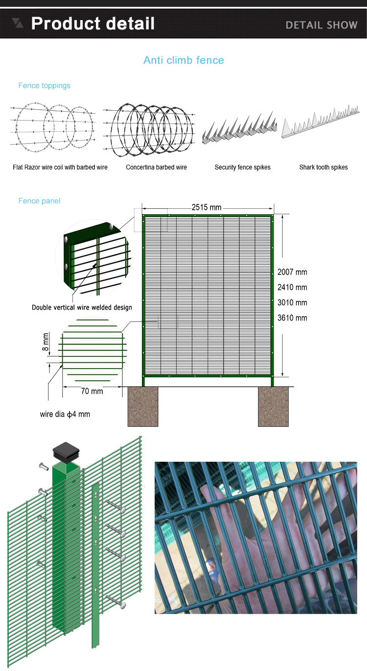 358 Anti Climb  Security Fence