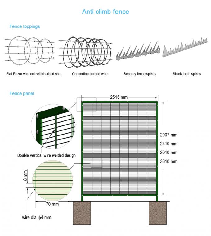 High Security Prison Fencing 358 Security Wire Mesh Fence