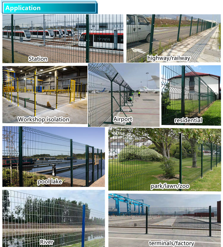 RAL6005  3d fence green 3D triangle bending curved welded wire mesh fence panel