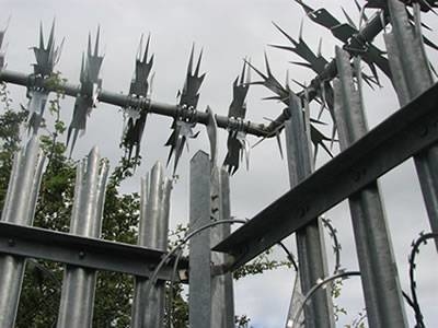 Wall spikes are installed at the top of palisade fence.